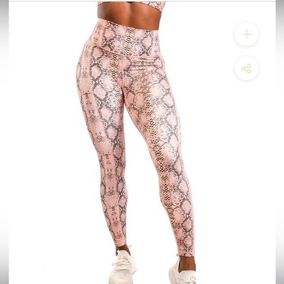 Til You Collapse Effortless Scrunch Leggings- Pink, Black, Gold Boa Large snake - Picture 4 of 12